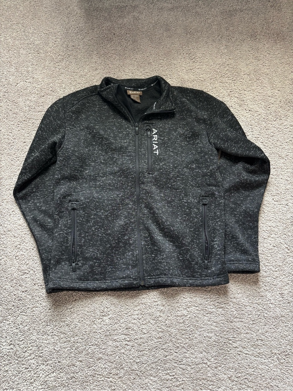 Ariat Black Heather Zip-Up Sweater Jacket